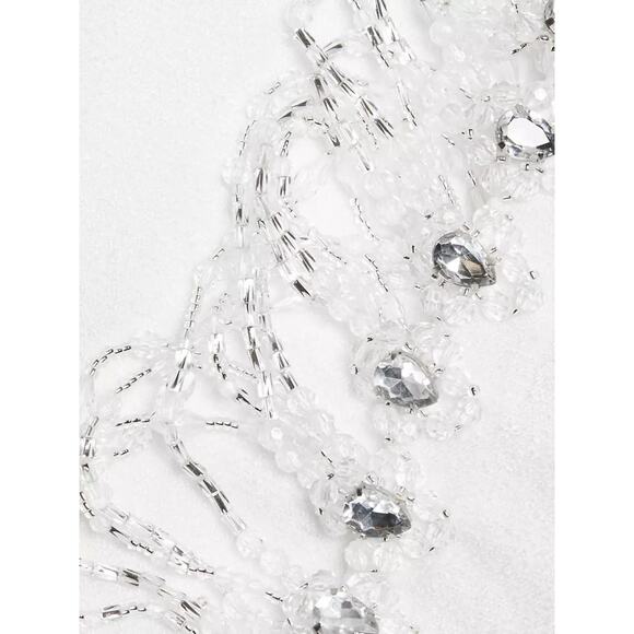 PatBO Hand Crystal Beaded High Neck Long Sleeve Mini Dress - Picture 7 of 16